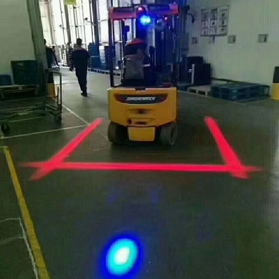 Lampu area peringatan zona merah industri untuk forklift 10-80v Tahun 2007 Peringatan LED
